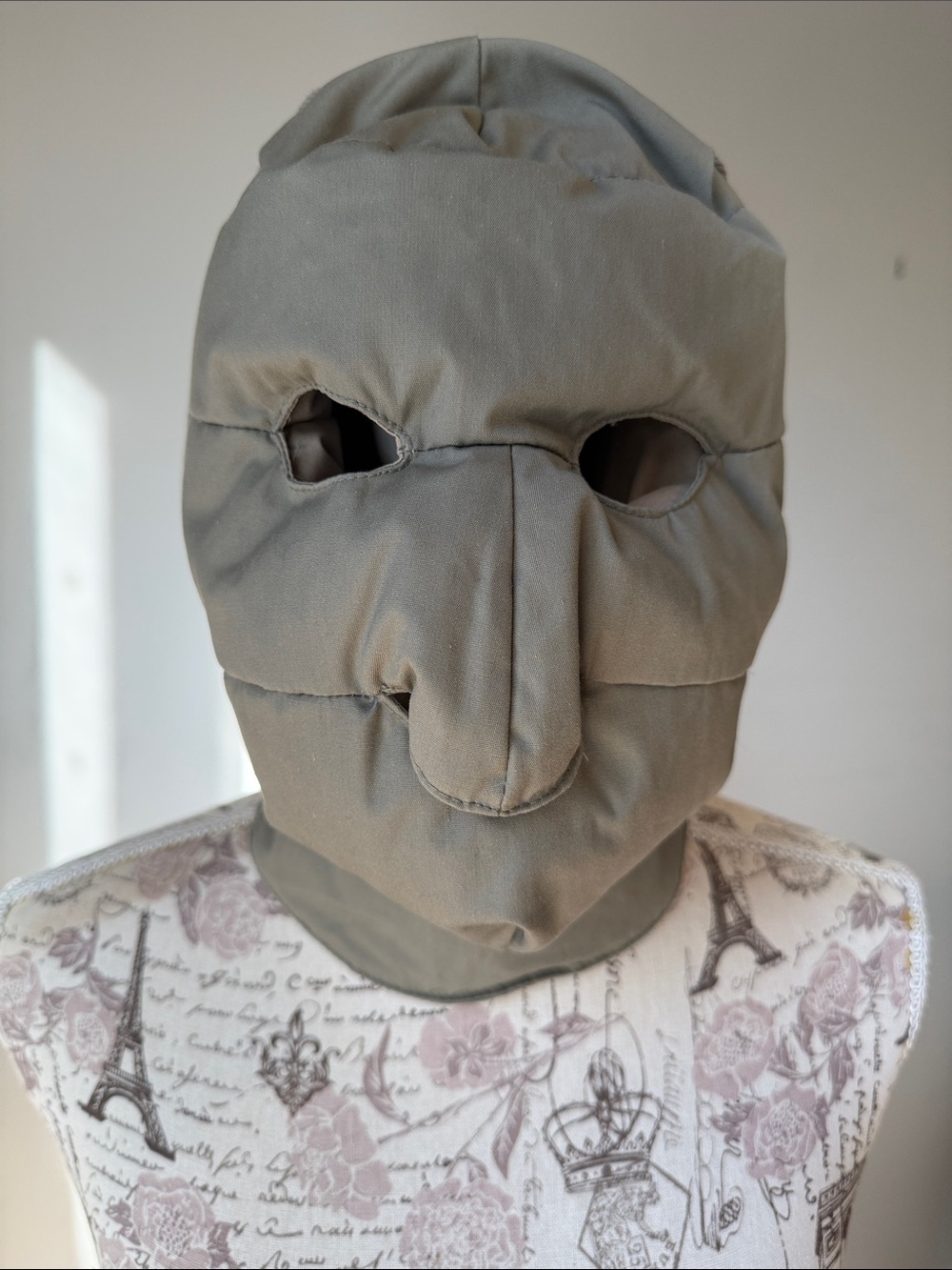 Vintage Eddie Bauer Goose Down Puffer Balaclava Mask Olive Drab Gorpcore
